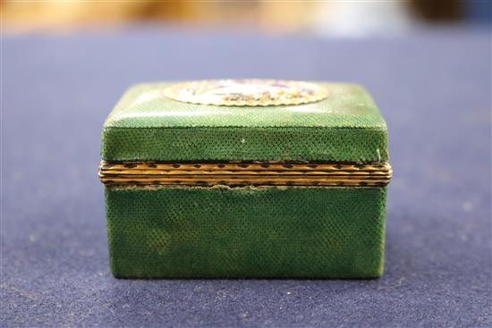 A late 18th century Continental shagreen snuff box 2.25in.